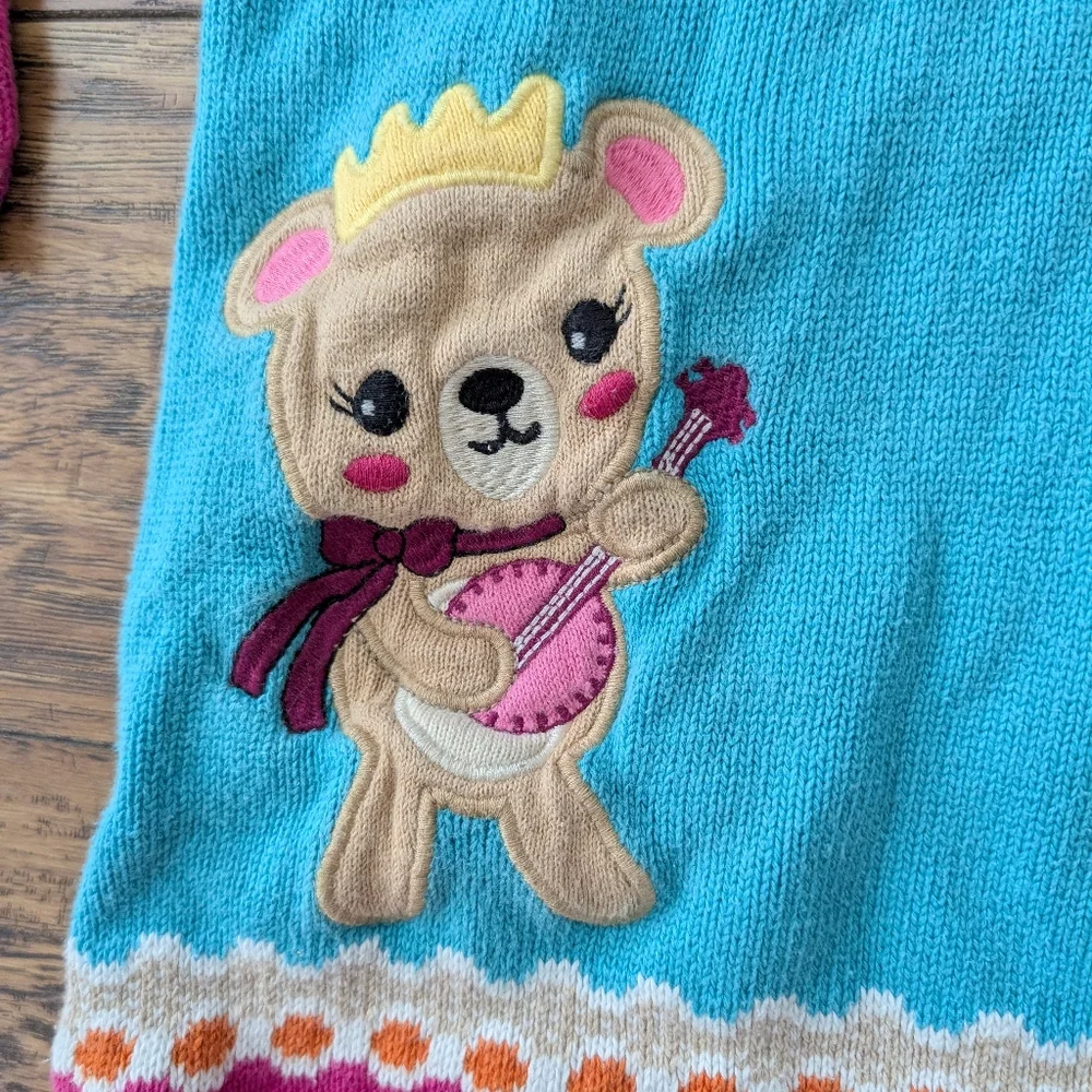 $ 💥3/$24‎ Gymboree Sweet Music Musical Bear Hooded Sweater Dress